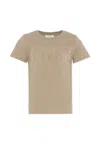 Chloé Organic Cotton Logo T-shirt In Brown