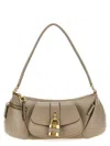 Chloé The 99 Embellished Textured-leather Shoulder Bag In Grey