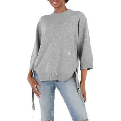 Pre-owned Chloé Chloe Grey Wide Cut Cashmere Sweater, Size X-small In Gray