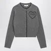 Chloé Fitted Cardigan With Logo In Wool And Cashmere Knit In Gray
