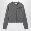 Chloé Fitted Cardigan With Logo In Wool And Cashmere Knit In Gray