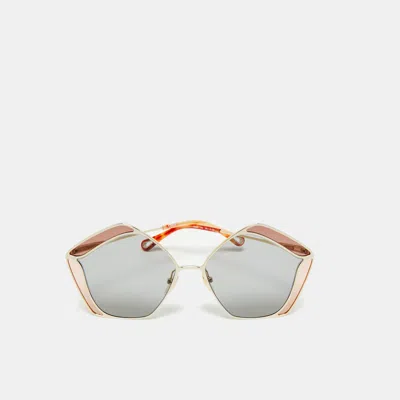 Pre-owned Chloé Grey/pink Ch0026s Gemma Geomteric Sunglasses In Gray