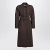 Chloé Double-breasted Coat In Houndstooth Wool In Gray
