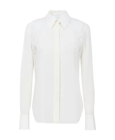 CHLOÉ CHLOÉ GUIPURE DETAILED LONG-SLEEVED BLOUSE