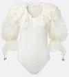 Chloé Guipure Lace-trimmed Cotton Bodysuit