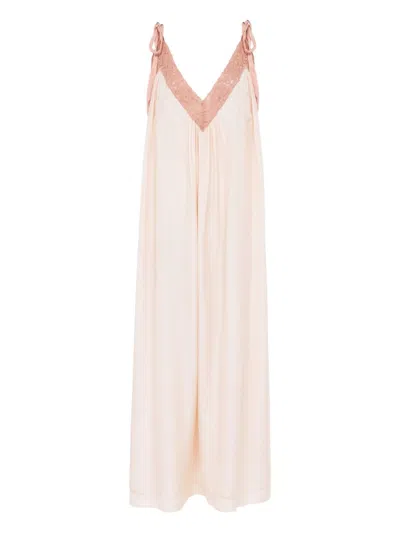 CHLOÉ CHLOÈ HABOTAI SILK AND LACE DRESS