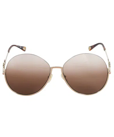 Chloé Half Frame Sunglasses In Brown