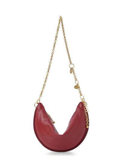 Chloé Halfmoon Leather Shoulder Bag In Red