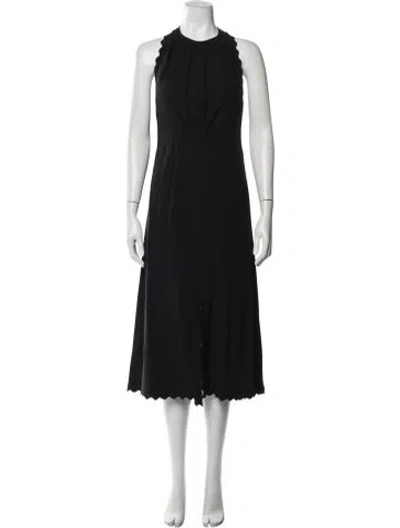 Pre-owned Chloé Halterneck Midi Length Dress In Black