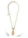 Chloé Hammered-oval Necklace In Gold