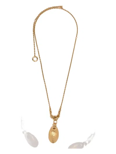 Chloé Hammered-oval Necklace In Gold