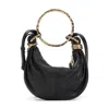 Chloé Mini Bracelet Black Buffalo Leather Handbag In Black