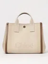 Chloé Chloe Women Multicolor Canvas Chloe Carry Shopping Bag In Beige