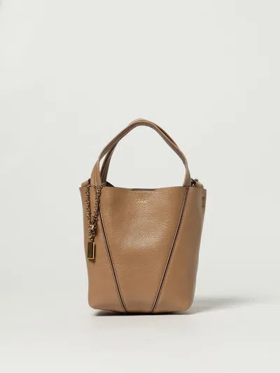 Chloé Chloè Spin Small Leather Tote Bag In Neutral