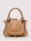 Chloé Medium Marcie Top Handle Bag In Grained Leather In Brown