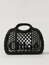 Chloé Cage Leather-trimmed Studded Rubber Shoulder Bag In Pink