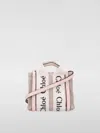 Chloé Small Woody Canvas Top Handle Bag In Pink