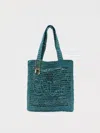 Chloé Cerulean Blue Raffia Estate Banana Shopping Bag In Sea