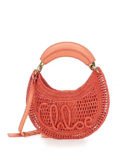 Chloé Handbag P782 With Leather Logo Detail Fuchsia Women In Pink