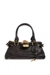 Chloé Womens Paddington Padlock Leather Shoulder Bag Kohl Brown In Brown