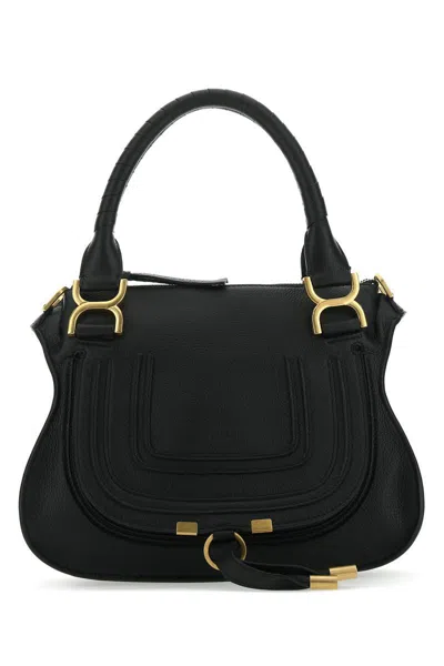 Chloé Mini Marcie Leather Top Handle Bag In Black