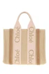 Chloé Chloe Women Multicolor Linen Small Woody Shopping Bag