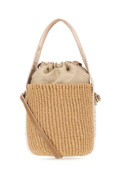 Chloé Fairtrade Material Small Woody Bucket Bag In Nude