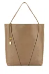 Chloé Sand Leather Large Spin Shopping Bag In Brown