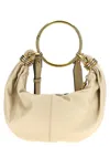 Chloé Sage Green Leather Twisted Shell Shoulder Bag In Beige