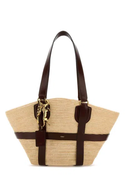 Chloé Chloe Women Raffia Kerala 25 Shopping Bag In Beige O Tan