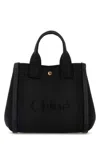 Chloé Canvas Carry Shopping Bag With Top Handles In Black