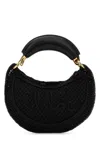 Chloé Chloe Black Raffia Mini Summer Banana Handbag In Black