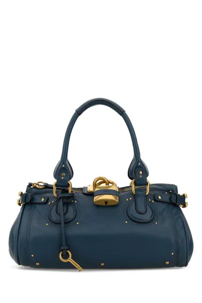 Chloé Chloe Women Blue Leather Paddington Shoulder Bag