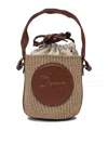 Chloé Mini Horse Medal Basket Bag In Natural Fibres Brown Size Onesize 100% Paper Yarn, Calf-skin Leather