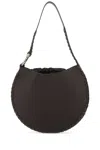 Chloé Structured Leather Shoulder Bag With Braided Detailing In Brown