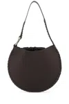 Chloé Structured Leather Shoulder Bag With Braided Detailing In Brown