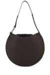 Chloé Structured Leather Shoulder Bag With Braided Detailing In Brown