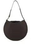 Chloé Structured Leather Shoulder Bag With Braided Detailing In Brown