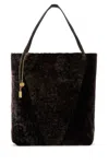 Chloé Chloe Women Dark Brown Shearling Large Chloã¨ Spin Shopping Bag In Brown