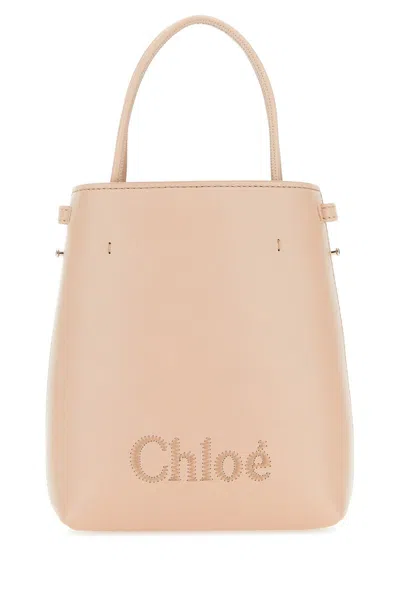 Chloé Powder Pink Leather Micro Chloã© Sense Handbag In Cementpink