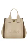 Chloé Chloe Women Sand Canvas Small Carry Handbag