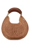 Chloé Summer Banana Top-handle Bag In Crochet Fabric In Pink