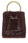 Chloé Summer Banana Tote Bag In Crochet Paper And Leather In Purple