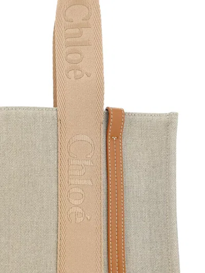 Chloé Woody Handbag In Soft Tan