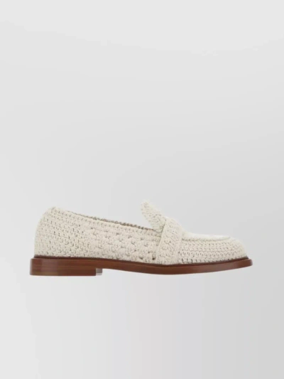 Chloé Handcrafted Kalya Woven Loafers In White