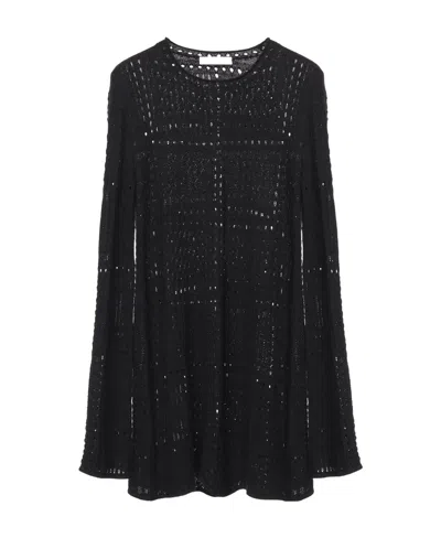 Chloé Chloe  Handkerchief Cashmere Wool Silk K In Black