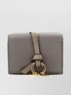 Chloé Porte-cartes Et Monnaie Alphabet En Cuir Grainé Femme Gris Taille Onesize 100% Cuir De Veau