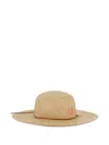 Chloé Logo-embroidered Straw Hat In Black