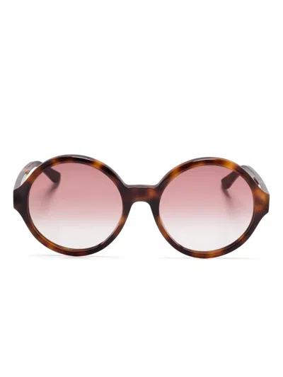 Chloé Havana-havana-red Recycled Acetate Sunglasses In Brown