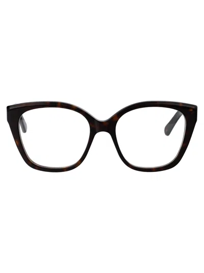 Chloé Havana Havana Transparent Acetate Glasses In Multi